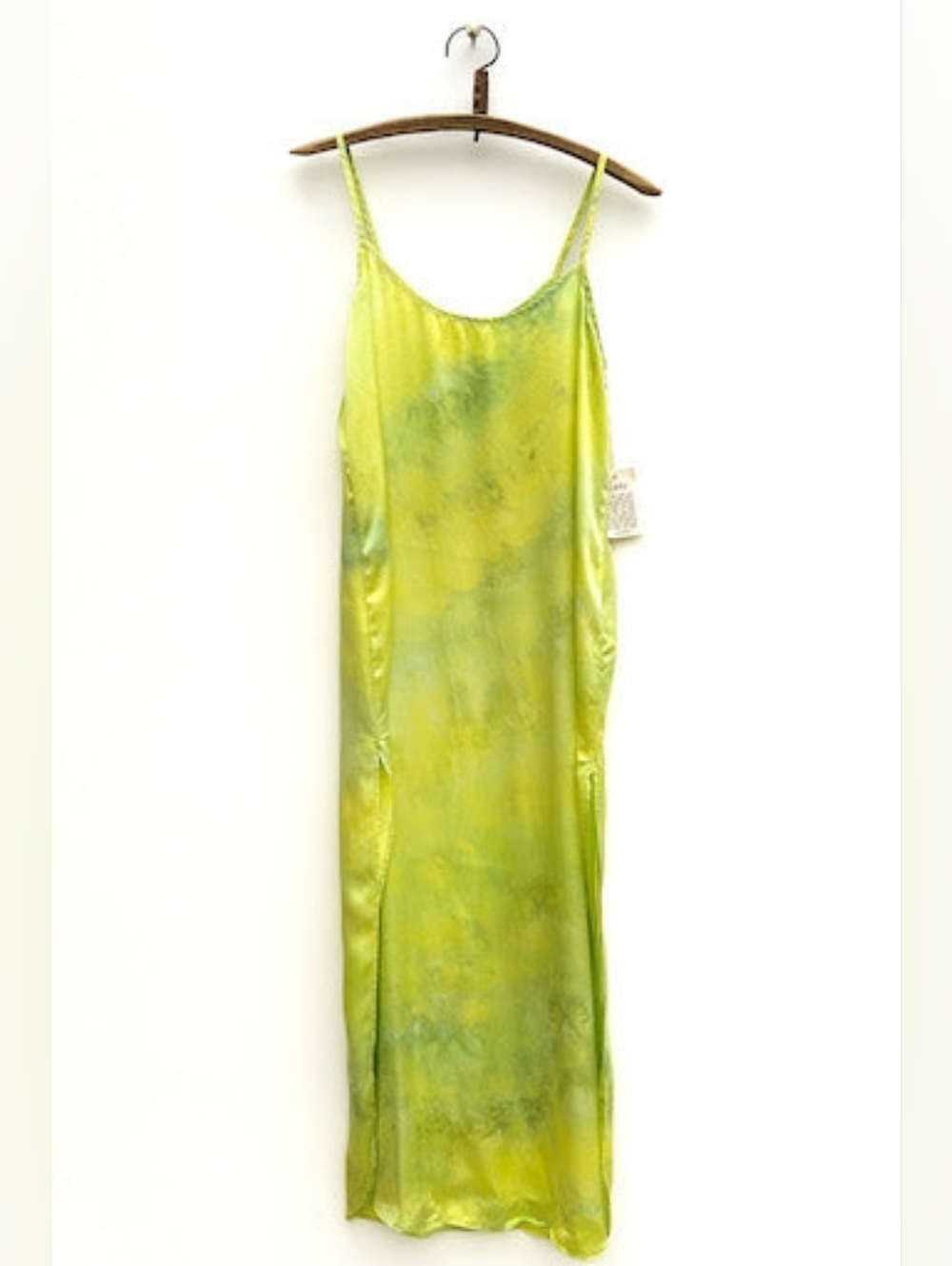 Sueño Handmade Silk Slip Dress In Neon
